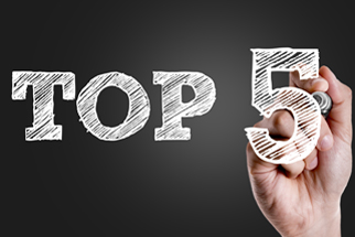 Top 5 werden auf dem Bildschirm gezeichnet
